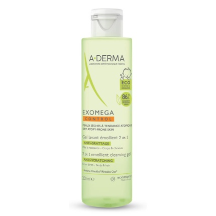 ADERMA Exomega Control Gel Καθαρισμού για Σώμα/Μαλλιά - Ατοπικό Δέρμα