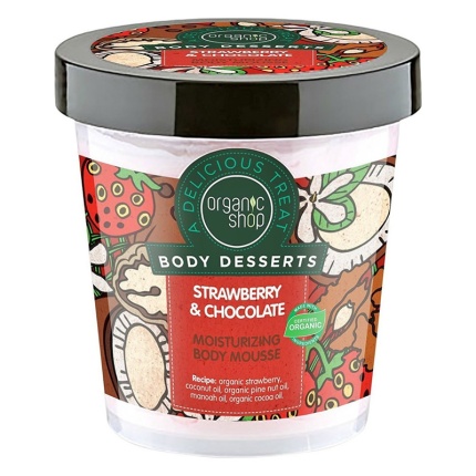 NATURA SIBERICA Organic Shop Body Dessert Strawberry & Chocolate, Φράουλα & Σοκολάτα Ενυδατική μους σώματος