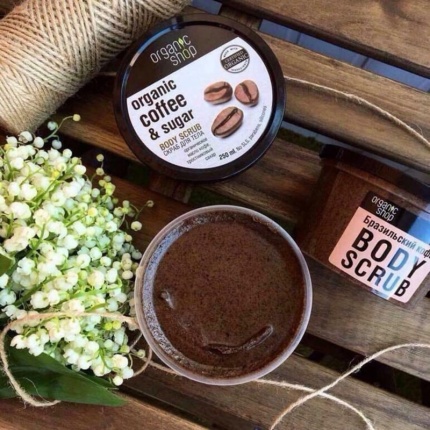 NATURA SIBERICA  Organic Shop Body scrub Brazilian Coffee, Scrub σώματος