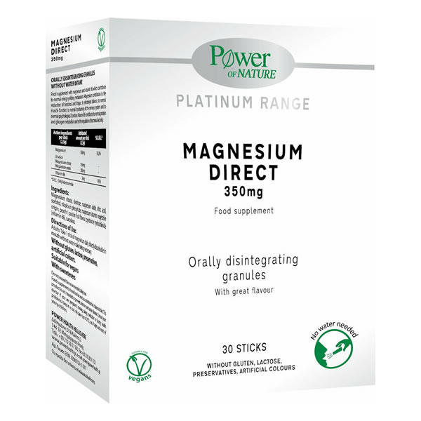 5200321012088 POWER HEALTH Power Of Nature Magnesium Direct 350mg 30 Sticks - Image 1