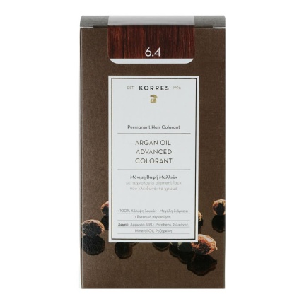 KORRES Μόνιμη Βαφή Μαλλιών Argan Oil Advanced Colorant COPPER DARK BLONDE 6.4