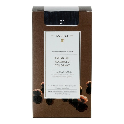 KORRES Μόνιμη Βαφή Μαλλιών Argan Oil Advanced Colorant BLUE BLACK 2.1
