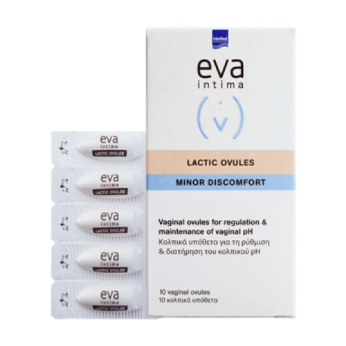 5205152012511 EVA Intima Lactic Κολπικά Υπόθετα για τη Ρύθμιση του Κολπικού pH 10τεμ - Image 1