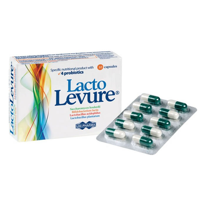 5206938000272 UNI-PHARMA Lacto Levure Συμπλήρωμα Διατροφής με 4 Προβιοτικά 10 caps - Image 1