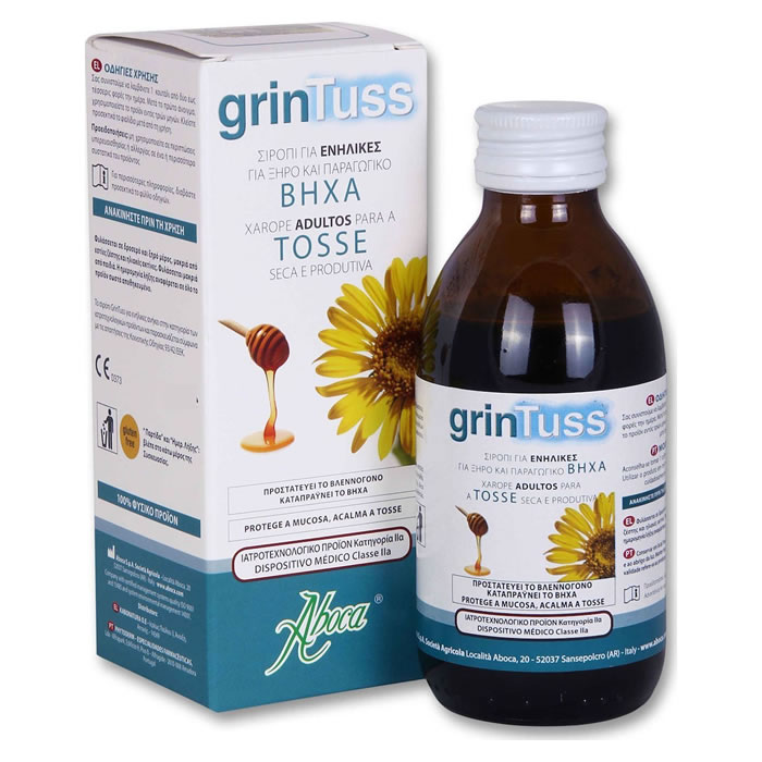 8032472009382 ABOCA Grintuss Adult, Σιρόπι για τον Ξηρό και Παραγωγικό Βήχα