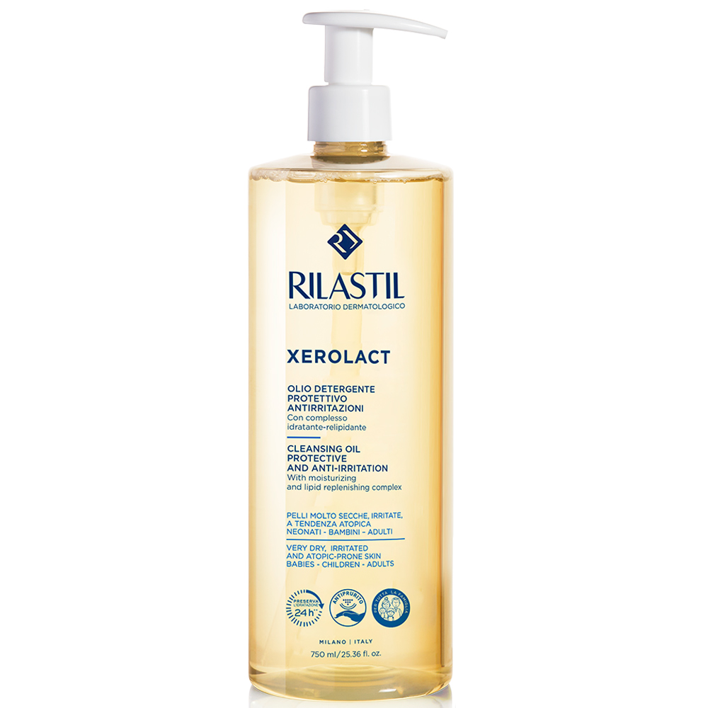 8050444858240 Rilastil Xerolact Cleansing Oil Ελαιώδες Καθαριστικό για Πρόσωπο και Σώμα 350ml + Δώρο 400ml