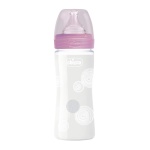 CHICCO Μπιμπερό Γυάλινο Well Being ΡOZ με Θηλή Σιλικόνης 240ml 0Μ+