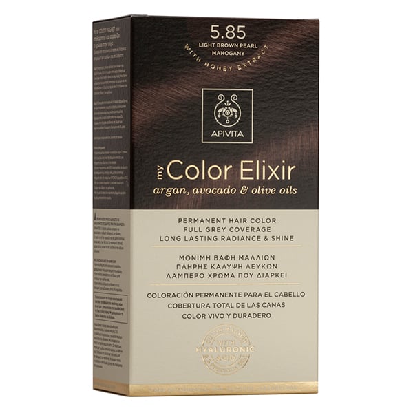 apivita-my-color-elixir-5-85-light-pearl-mahogany APIVITA My Color Elixir Μόνιμη Βαφή Μαλλιών No 5.85 Καστανό