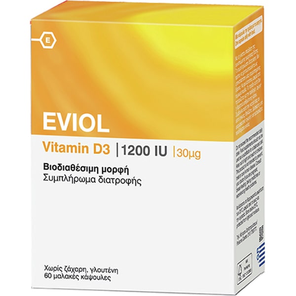 eviol-d3-1200-min EVIOL Vitamin D3 1200IU 30μg 60 soft caps - Image 1