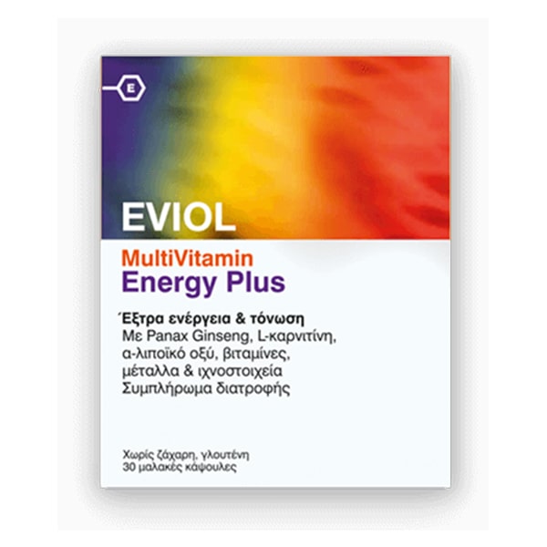 eviol-multivitamin-energy-plus-min EVIOL MultiVitamin Energy Plus 30 Μαλακές Κάψουλες - Image 1