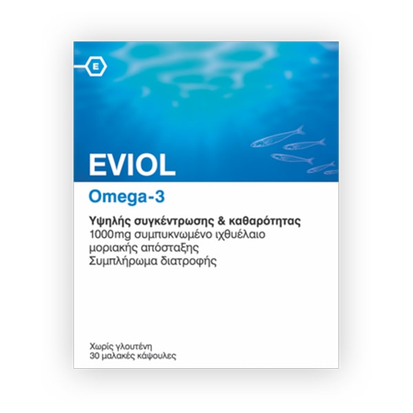 eviol-omega3-min EVIOL Omega-3 1000mg 30 μαλακές κάψουλες - Image 1