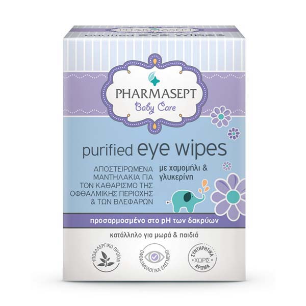 pharmasept-purified-eye-wipes-10pcs PHARMASEPT Baby Purified Eye Wipes, Αποστειρωμένα Μαντηλάκια