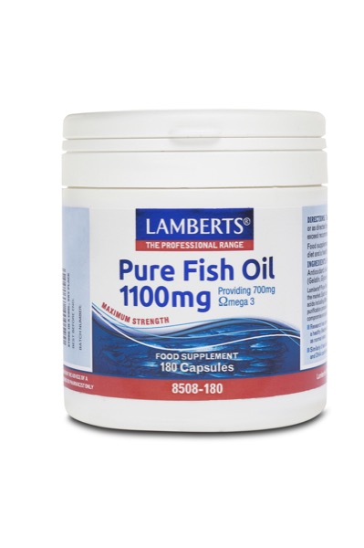 purefishoil_8508_180 LAMBERTS OMEGA PURE FISH OIL 1100MG (EPA) 180CAPS (Ω3) - Image 1