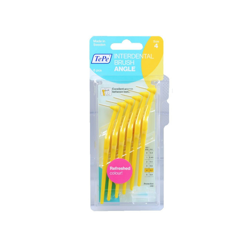 tepe-interdental-brush-angle TEPE Μεσοδόντια angle 0.70mm κίτρινο FINE 8τμχ