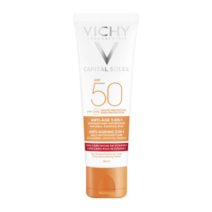 VICHY Ideal Soleil Anti-ageing SPF50, Αδιάβροχη Αντηλιακή Κρέμα Προσώπου