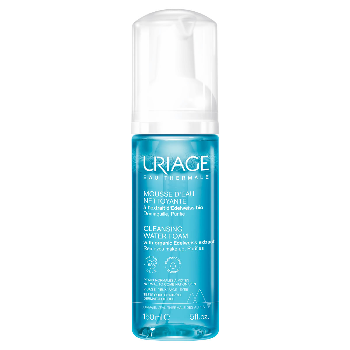 065182818-HYGIENE_V_MOUSSE_D_EAU_150ml_0322_HD(1) URIAGE Cleansing Make-Up Remover Foam, Αφρός Καθαρισμού προσώπου, Ντεμακιγιάζ