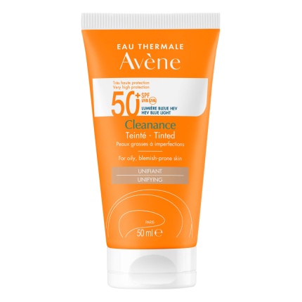 AVENE Cleanance Solaire, AVENE Αντηλιακό, Αντηλιακό Προσώπου, Αντηλιακό με Χρώμα, Αντηλιακό Ευαίσθητο Λιπαρό Δέρμα, Αντηλιακό ακμή, SPF50+