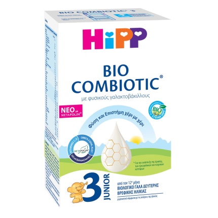 HIPP Bio Combiotic Nο3, Δεύτερης Βρεφικής Ηλικίας, Με Μetafolin,600gr