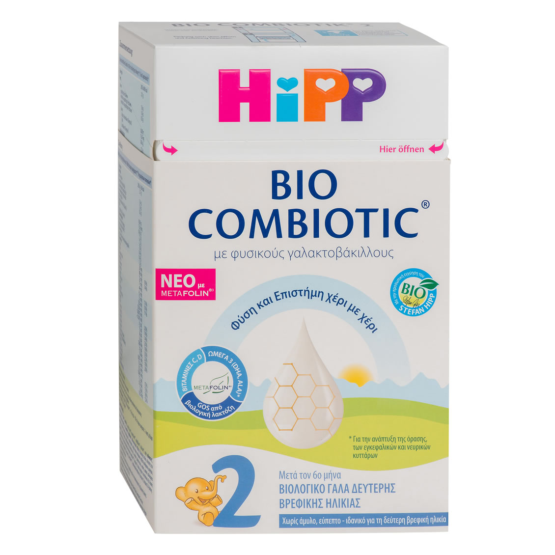 4062300398955 HIPP Bio Combiotic Nο2,2ης Βρεφικής Ηλικίας, Με Μetafolin, 600gr
