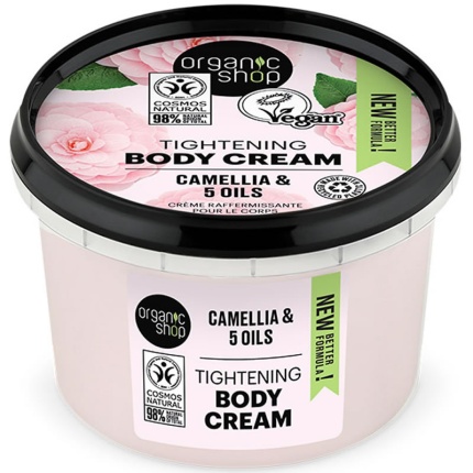 NATURA SIBERICA Organic Shop Συσφικτική Κρέμα Σώματος Καμέλια & 5 Έλαια 250ml