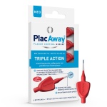 PLAC AWAY Μεσοδόντιο Βουρτσάκι Triple Action 0.5mm, ISO 2, Κόκκινο, 6 Τεμάχια
