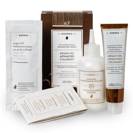 KORRES ARGAN OIL Advanced Colorant 6.17, Ξανθό Σκούρο Μπεζ, βαφή μαλλιών