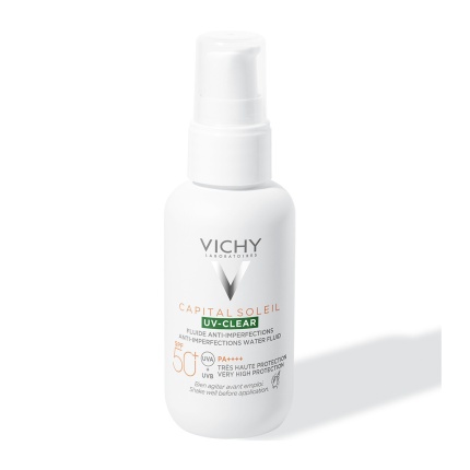 VICHY Capital Soleil Uv-Clear SPF50+, Αντηλιακό Προσώπου, Αντηλιακό Κατά των Ατελειών, Αντηλιακό πανάδες, Αντηλιακό κηλίδες, Αντηλιακό λιπαρό δέρμα