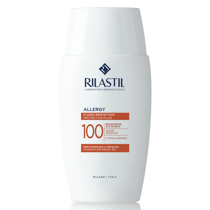 FLUIDO ALLERGY_ Rilastil, Allergy Protective Fluid 100, Αντηλιακό Για Αντιδραστικές, Φωτοευαίσθητες Με Τάση Αλλεργίας Επιδερμίδες,