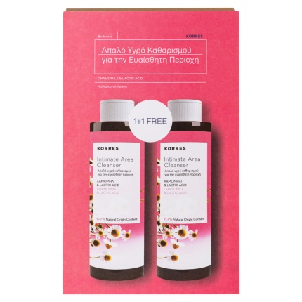 KORRES ΧΑΜΟΜΗΛΙ & LACTIC ACID Απαλό Υγρό Καθαρισμού για την Ευαίσθητη Περιοχή 1+1