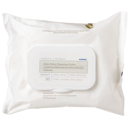 KORRES, Τσάι του Ολύμπου, Deep Detox, Μαντηλάκια Καθαρισμού, Ντεμακιγιάζ, 5203069101380