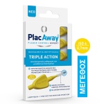 Plac Away Μεσοδόντιο Βουρτσάκι Triple Action 0.7mm, ISO 4, Κίτρινο, 6 Τεμάχια