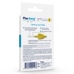 Plac Away Μεσοδόντιο Βουρτσάκι Triple Action 0.7mm, ISO 4, Κίτρινο, 6 Τεμάχια
