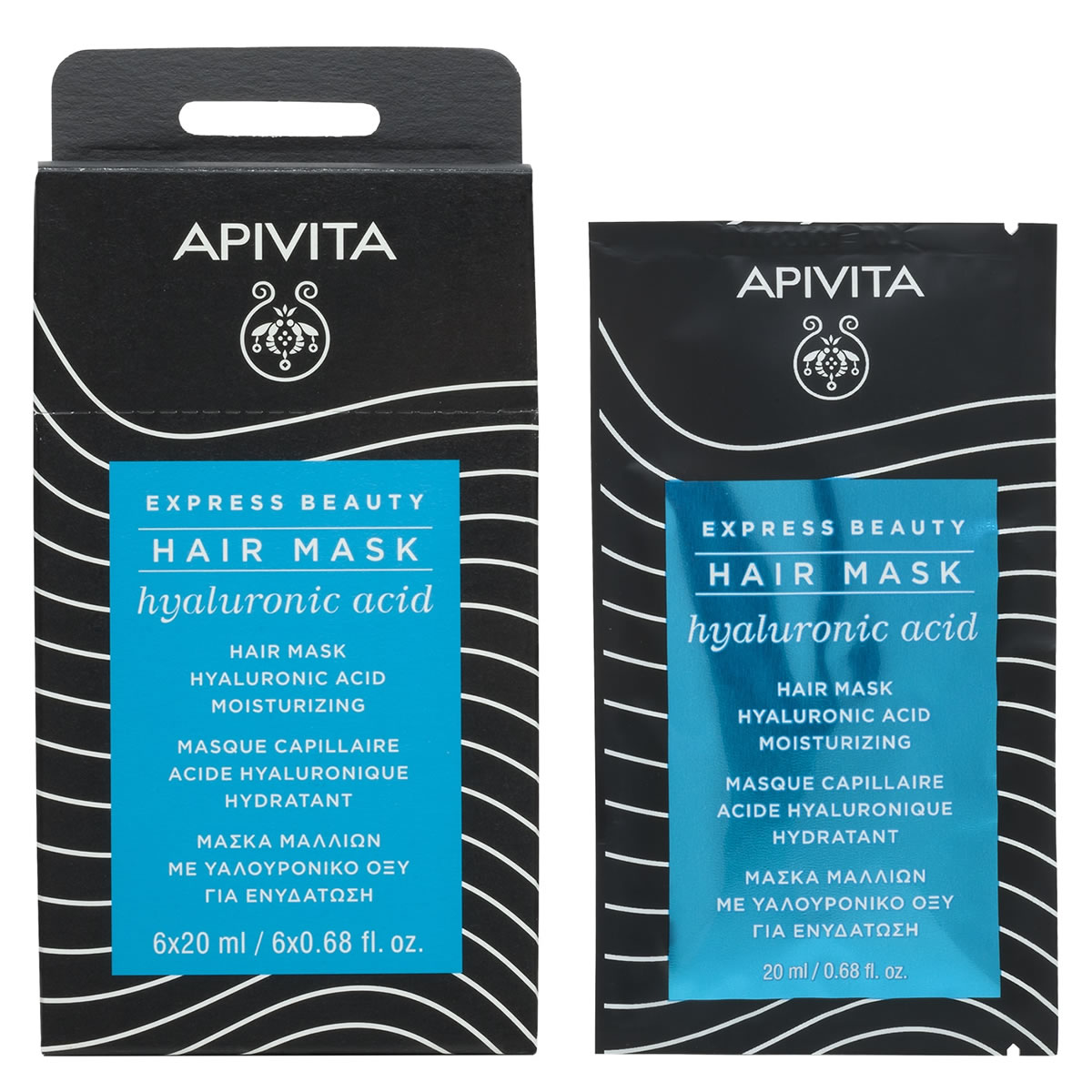 10-10-07-094-EXPRESS-HAIR-MOISTURIZING-FOIL-WITH-BOX APIVITA, Μάσκα Μαλλιών, Ενυδάτωση, Υαλουρονικό Οξύ, 5201279097585