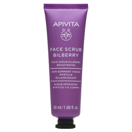 APIVITA, Scrub Προσώπου, Scrub με Μύρτιλο, Scrub για Λάμψη, 5201279090593