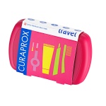 CURAPROX Travel Set Φούξια Οδοντόκρεμα 10ml + Οδοντόβουρτσα Πτυσσόμενη + Μεσοδόντιο Βουρτσάκι Καθαρισμού