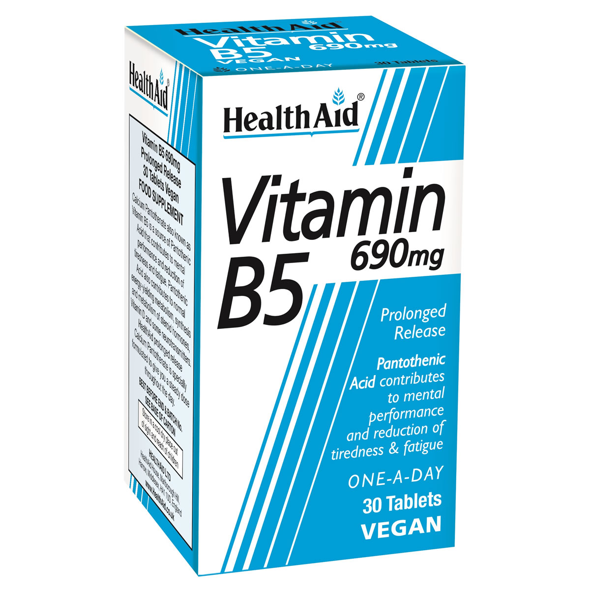 Vitamin B5 30's -5019781020409 HEALTH AID, Vitamin B5, 5019781020409
