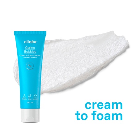 CLINEA, Caring Bubbles, Κρεμώδης Αφρός Καθαρισμού Προσώπου, 5201314168317