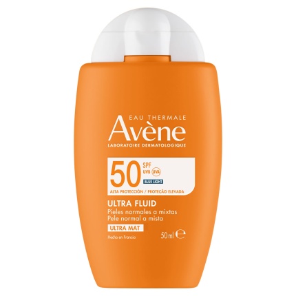 AVENE, Ultra Fluid Invisible, SPF50, Λεπτόρρευστο Αντηλιακό Προσώπου, 3282770392654