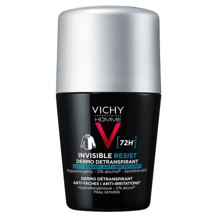 VICHY, Homme Invisible, Anti-Stain, Anti Irritation, Roll-On Αποσμητικό, Αποσμητικό Κατά των Σημαδιών, Αποσμητικό Κατά Έντονης εφίδρωσης, 3337875894234, Αποσμητικό για άνδρες