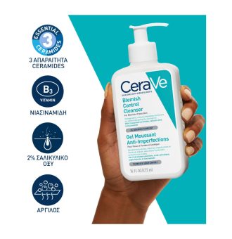 CeraVe Blemish Control Cleanser Gel Καθαρισμού Προσώπου Για Δέρμα Με Τάση Ακμής Με Σαλικυλικό Οξύ & Ceramides, 3337875923859